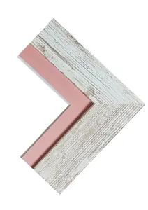 Metro Distressed White Frame with Pink Mount 40 x 50CM Image Size 15 x 10 Inch