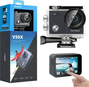 AKASO V50 X Action Camera, Native 4K Wifi Underwater 40m EIS Anti-Shake Cam With Touch Screen, Remote Control, Waterproof Case And Mounting