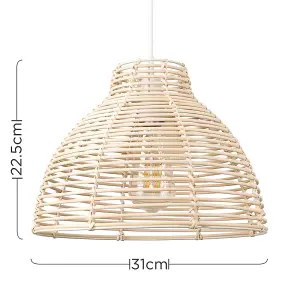 ValueLights Lobster Pair of Lobster Wicker Rattan Cream Ceiling Pendant Light Shades