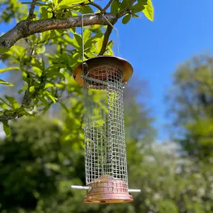 2 x Copper Style Hanging Bird Nut Feeder