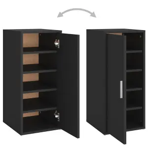 Berkfield Shoe Cabinet Black 32x35x70 cm Engineered Wood