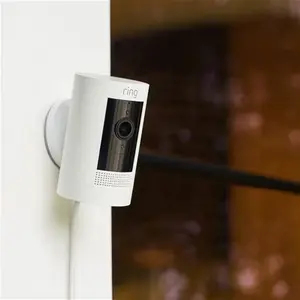 Ring Outdoor Camera Plug-In - White - Stick Up Camera, HD Video & Two-Way Talk