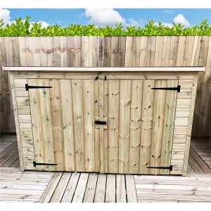 6 x 4 Pressure Treated T&G Wooden Garden Bike Store / Shed + Double Doors (6' x 4' / 6ft x 4ft) (6x4)