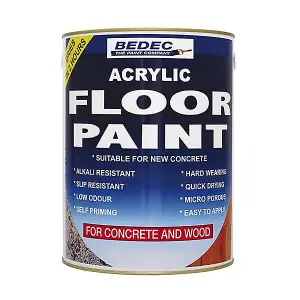 Bedec Acrylic Floor Paint Battleship Grey - 1L