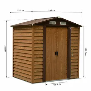 6 ft. W x 5 ft. D Overlap Apex Metal Garden Shed