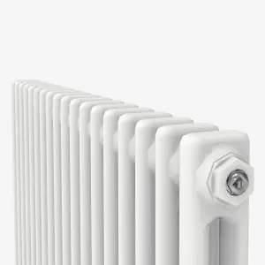 Vertical White Double Column Radiator (H) 1800mm x (W) 290mm, 3770 BTU.