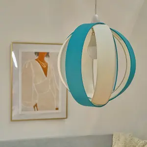 ValueLights J90 Blue Modern Fabric Globe Ceiling Pendant Light Shade