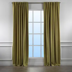 Extra Long & Extra Wide Decorative Curtain Single Panel Olive Green / 280cm Width x 500cm Drop