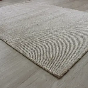 Plain White Modern Handmade Rug For Dining Room Bedroom & Living Room-100cm X 150cm