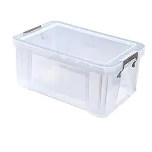 1 x 15 Litres Multipurpose Strong Reinforced Clear Snap Closure Storage Container With Lid & Handle