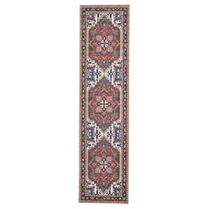 Washable Non-Slip Terracotta Beige Area Rug 80cm x 150cm