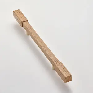 Solid Oak & Brass Handle - Wychbury 320mm Clear Lacquer