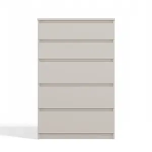 Tonya 5 Drawer 70cm Chest of Drawers Beige