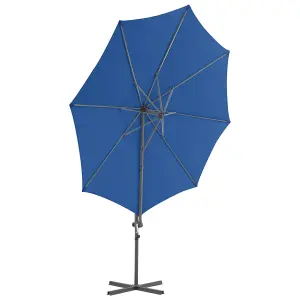 Berkfield Cantilever Umbrella with Steel Pole Azure Blue 300 cm