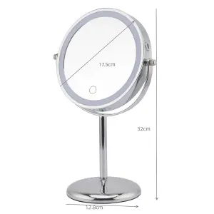 Showerdrape Iris 5x Magnifying Chrome Makeup Vanity Mirror with LED Light