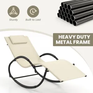 Costway Zero Gravity Rocking Lounge Chair Outdoor Rocking Chaise Lounge