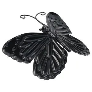 Small 3D Purple Metal  Butterfly Garden/Home Wall Art Ornament 7x12x14cm