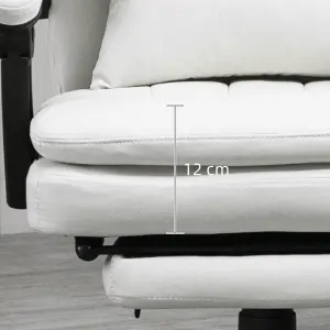 Vinsetto Microfibre Vibration Massage Office Chair with Heat, Pillow, White