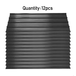 115cm L Set of 12 Steel Corrugated Panels in Black