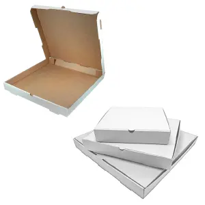 100 x White 16" (16.5 x 16.5 x 2") Cardboard Postal, Takeaways, Restaurants, Desserts & Pizza Take Out Boxes