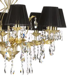 Luminosa Karen Multi Arm Chandelier with Shades Gold, Black