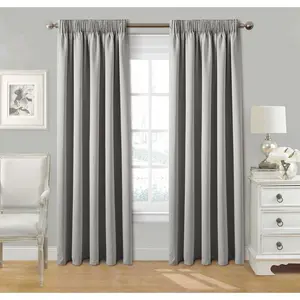 Fiffer Polyester Blackout Pinch Pleat Curtain Pair Silver / 167 x 183 cm