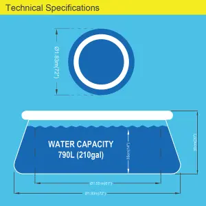 Avenli 6ft Diameter Inflatable Prompt Set Pool