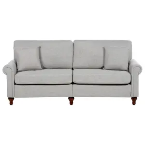 3 Seater Fabric Sofa Light Grey GINNERUP