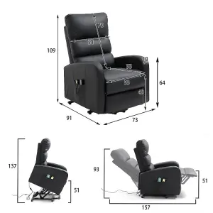 Faux Leather Power  Lift Recliner Chair with Heat & Vibration