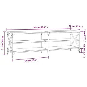 Berkfield TV Cabinet Black 160x40x50 cm Engineered Wood