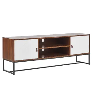 Beliani Modern TV Stand Dark Wood NUEVA