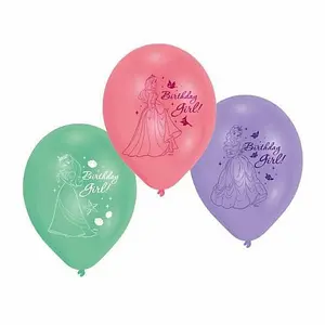 Amscan Latex Princess Happy Birthday Balloons (Pack of 6) Multicoloured (One Size)