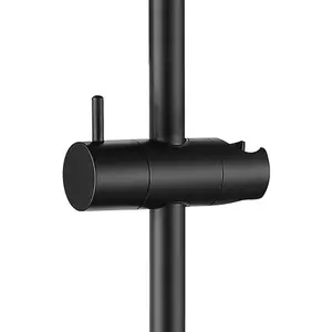 ENKI Matte Black Modern Shower Slider Rail with Bracket S13