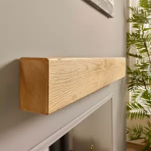 Off the Grain Oak Fireplace Mantel Beam - Solid Oak 10cm x 15cm - 70cm (L)