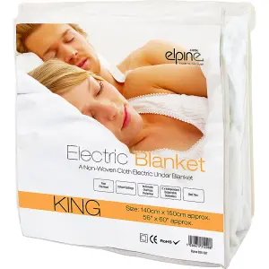 King Size Electric Blanket 140Cm X 150Cm Under Bed Warm Night Machine Washable Heated 3 Heat Settings One Control Overheat Protect