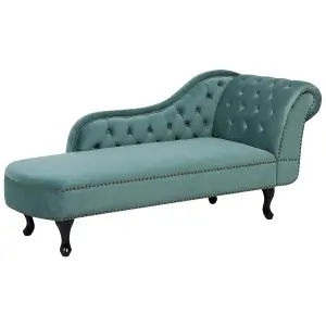 Right Hand Chaise Lounge Velvet Mint Green NIMES