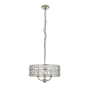 Luminosa Clifton 3 Light Multi Arm Lamp Ceiling Pendant Bright Nickel