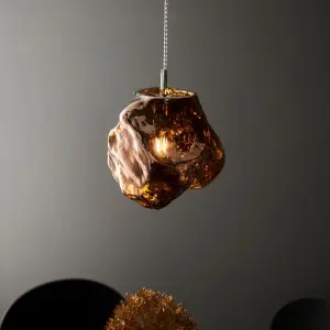 Granite Copper Metallic Glass Modern contemporary 1 light Ceiling Pendant