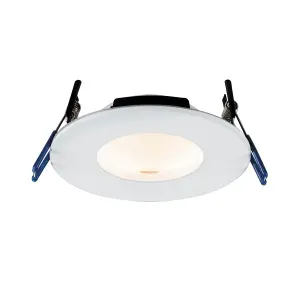 Atomic Smart Fire Rated Integrated LED 1 Light  Matt White IP65 CCT