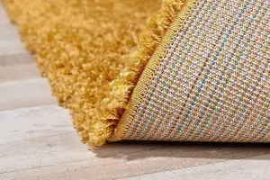 Large Gold Shaggy Area Rugs Elegant and Fade-Resistant Carpet Runner - 160x230 cm