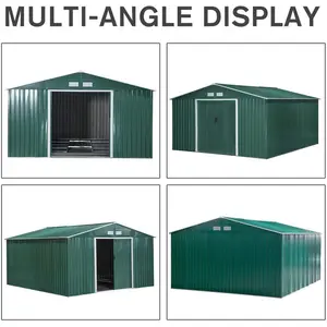 11 ft. W x 13 ft. D Metal Garden Shed Green