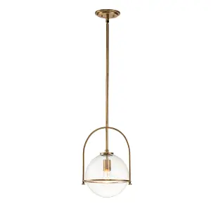 Luminosa Hinkley Somerset Globe Pendant Ceiling Light Heritage Brass