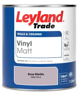 Leyland Trade Vinyl Matt Walls & Ceilings Emulsion Paint Rose Marble (PPG1179-4) 1L