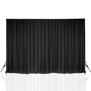 4x8 M Ice Silk Backdrop Curtain Photography Scenery for Christmas Events Decor, Black