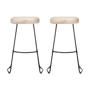 Gallitzin Solid Wood Kitchen Counter Bar Stool (Set of 2) Black / Bar Stool (76.25cm Seat Height)