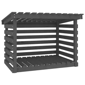 Berkfield Firewood Rack Grey 108x73x79 cm Solid Wood Pine