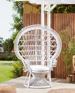 Peacock Chair EMMANUELLE Rattan White