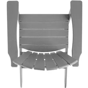 Garden Chair - Adirondack design, high backrest, wide armrests - light grey