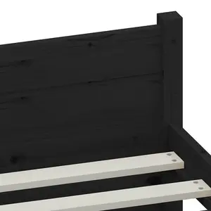 Berkfield Bed Frame Black Solid Wood 150x200 cm King Size