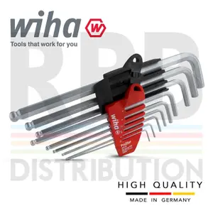 Wiha L Key Allen Key Hex Ball End 9pc Set 1.5mm to 10mm Prostar Holder 07185